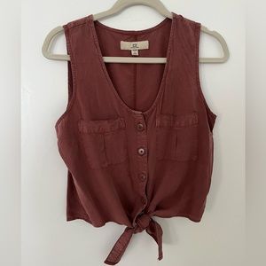 Copper orange cropped shirt